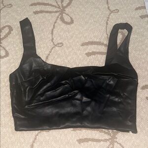 Forever 21 Black Faux Leather Tank Top